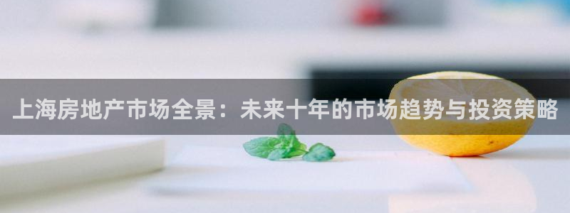 新宝5分彩：上海房地产市场全景：未来十年的市场趋势与投资策略