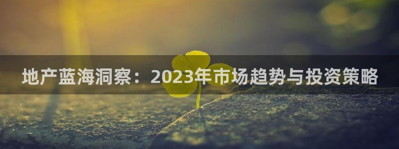 新宝5账号注册：地产蓝海洞察：2023年市场趋势与投资策略