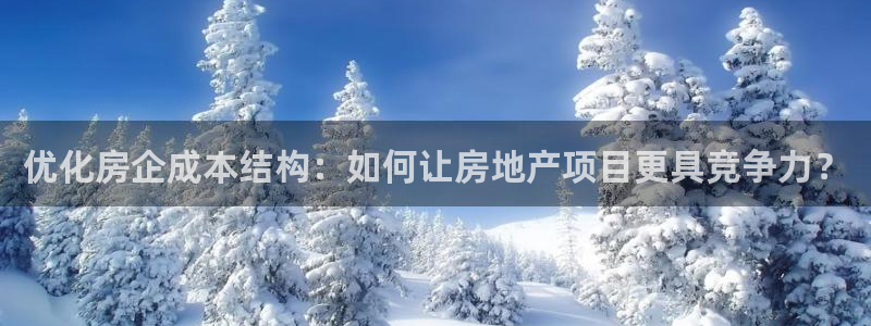 皇冠新宝5：优化房企成本结构：如何让房地产项目更具竞争力？