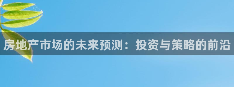新宝5电脑：房地产市场的未来预测：投资与策略的前沿