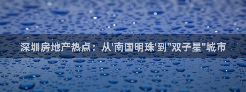 新宝5招商222111：深圳房地产热点：从\'南国明珠\'到